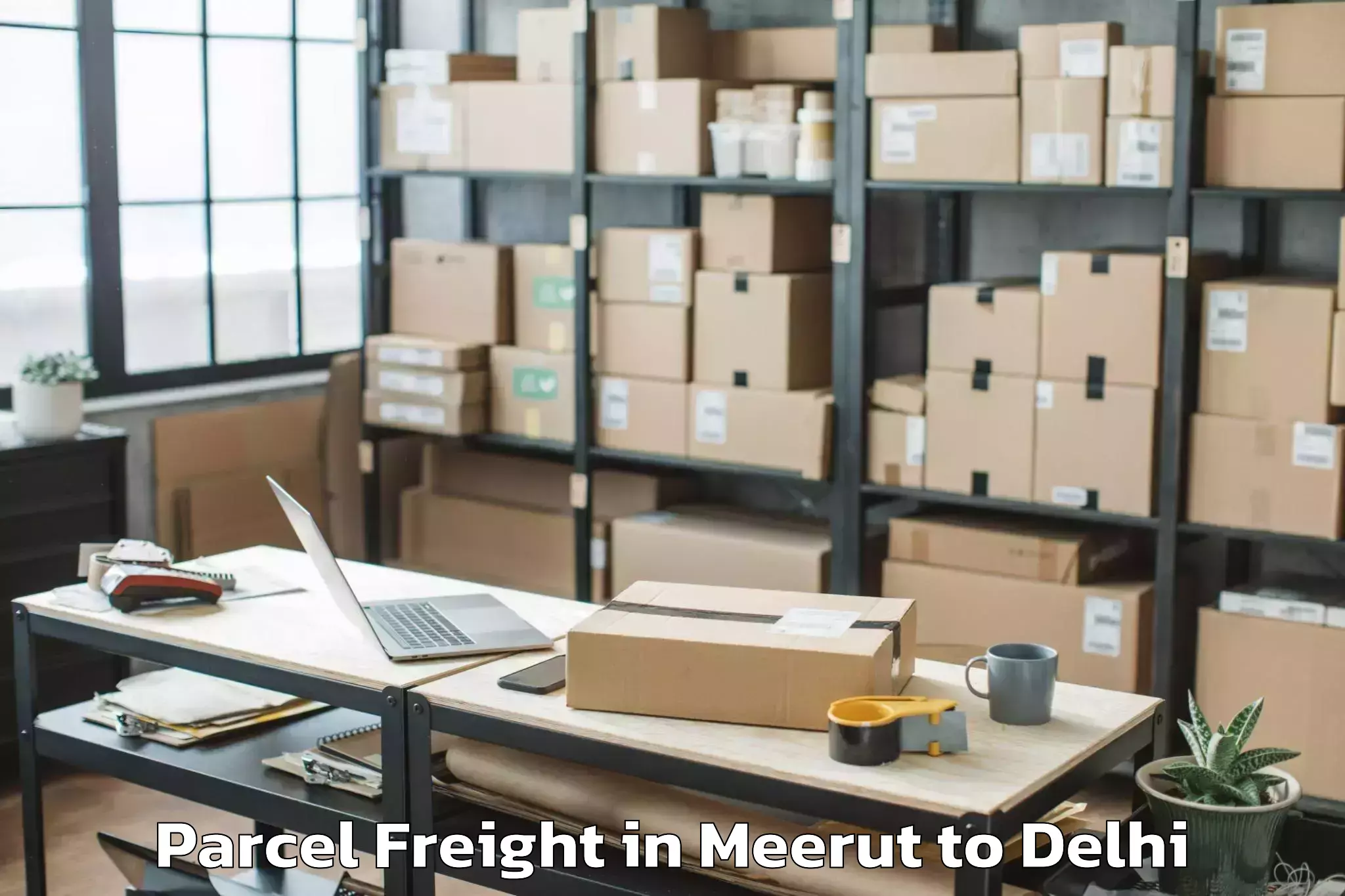 Easy Meerut to Westend Mall Delhi Parcel Freight Booking